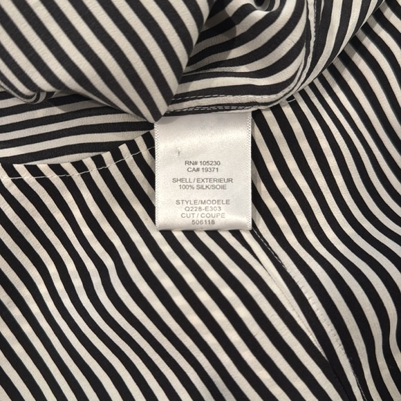 Equipment Black and White Striped Blouse - Picture 5 of 5